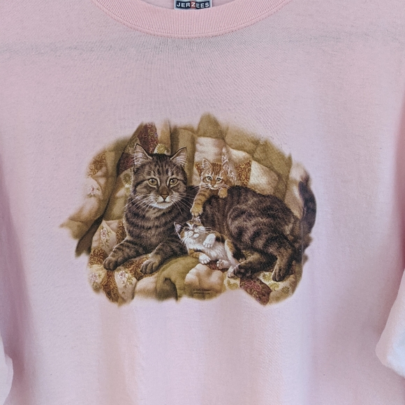 Vintage 90s Kitschy Cats/Kittens Oversized Tee - Picture 5 of 10